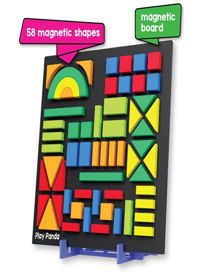 Play Panda Fun Magnetic Shapes Big Type 2 with 58 Magnetic Shapes, 200 Pattern Book, Magnetic Board and Display Stand - Image 5